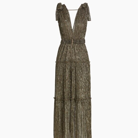 SABINA MUSÁYEV Dresses & Skirts - Sabina Musáyev  Helena Metallic Tiered Maxi Dress GOLD size Medium worn once